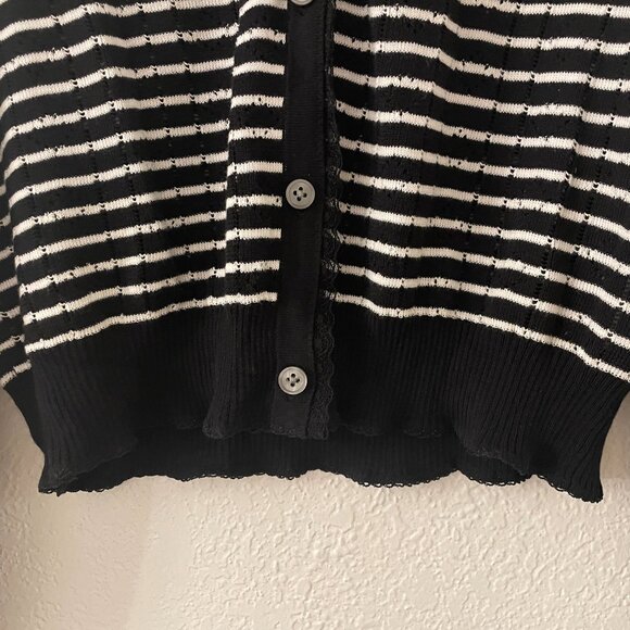 JCREW V Neck Striped Cardigan, Medium Size - Picture 4 of 5